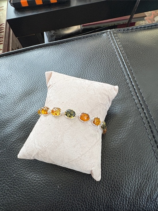 Jewelry - New 925 Silver Genuine Multicolour Baltic Amber Gemstone Bracelet